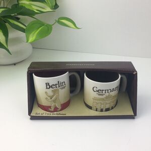 Starbucks City Mug Cup Set of 2 Demitasse 3oz New In Box BERLIN & GERMANY 2010
